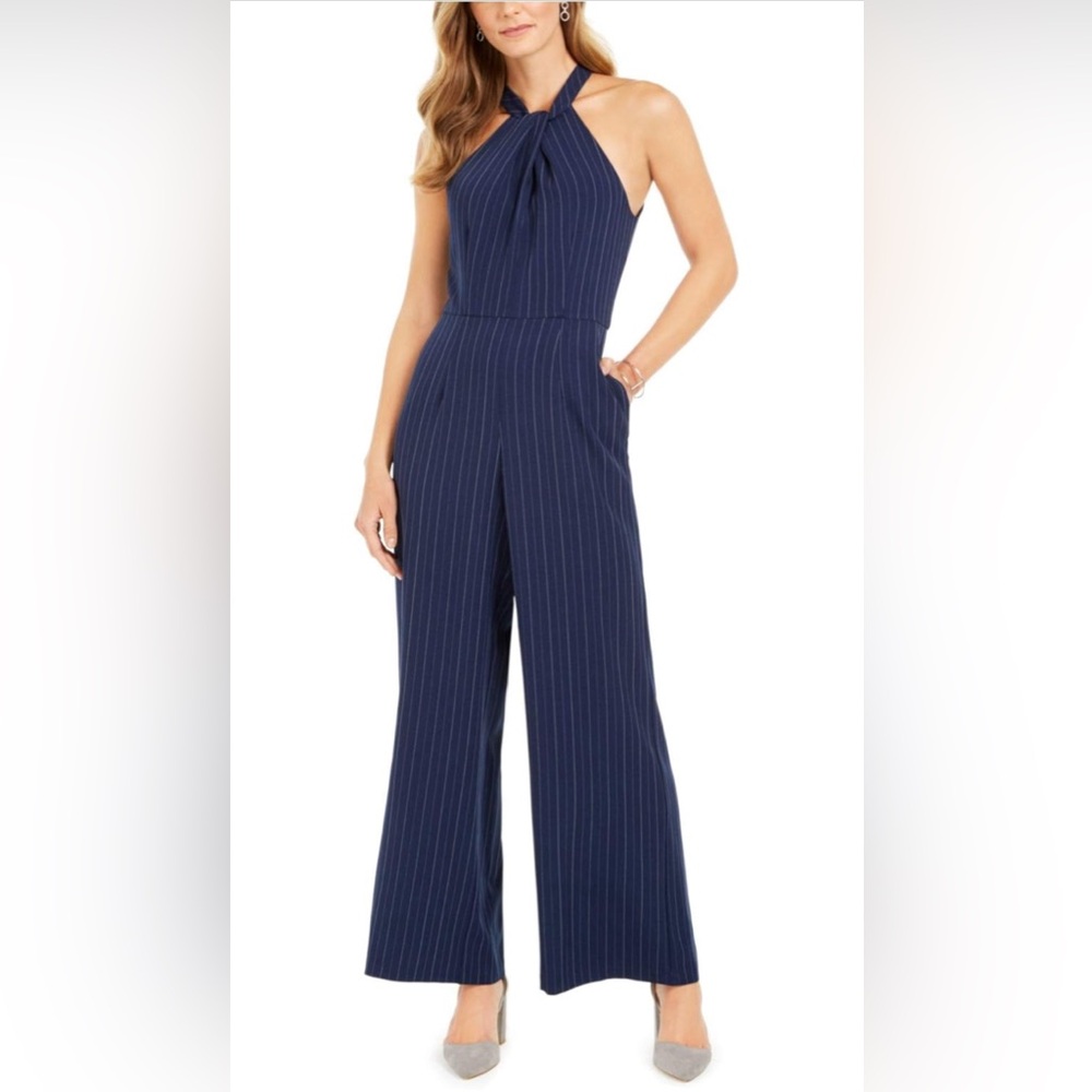 Julia Jordan twist neck halter jumpsuit